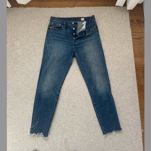 Levi's | Size 29 Wedgie Skinny Fray Ankle Crop White Oak Cone Classic Tint